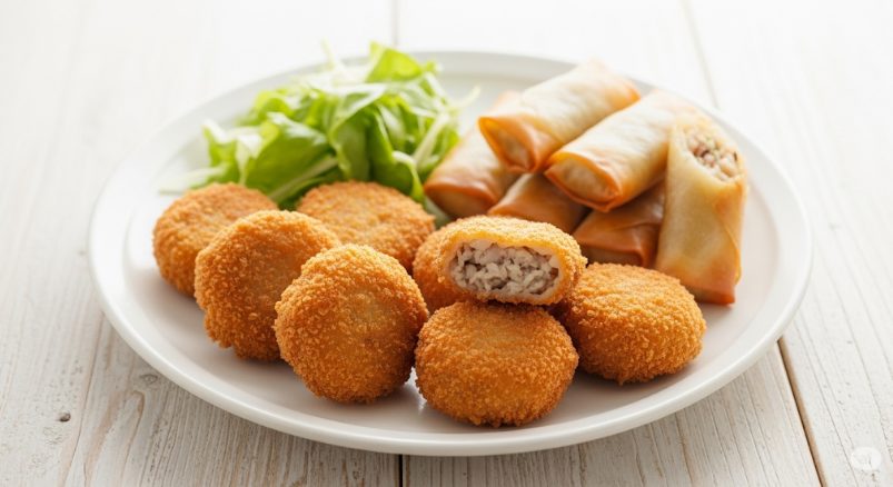 餃子の具の余りで、メンチカツや春巻きに簡単リメイク