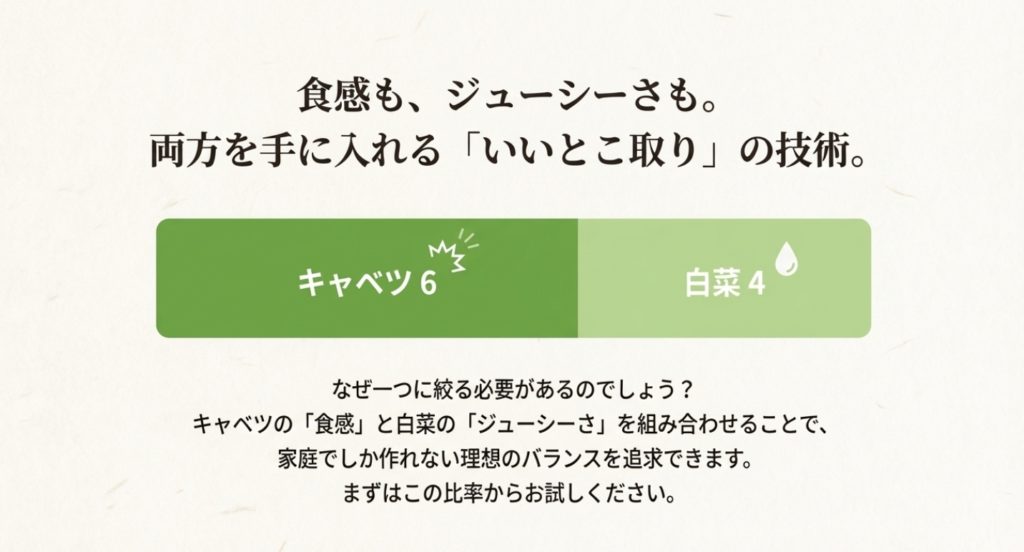 餃子の白菜とキャベツを混ぜるメリット
