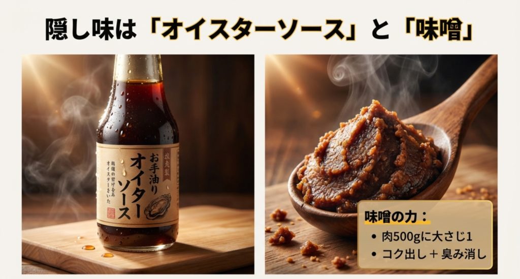 オイスターソースや味噌を隠し味に使うコク出しのコツ