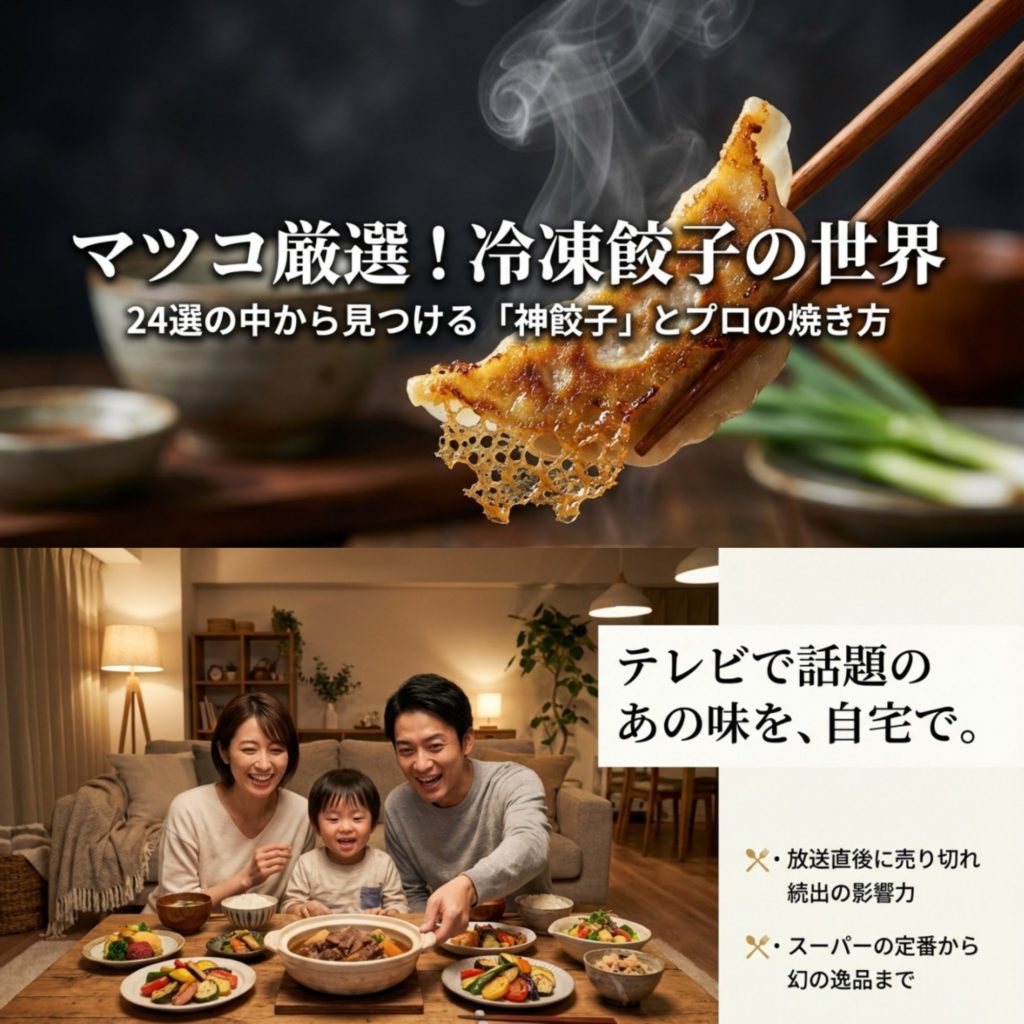 マツコ厳選の冷凍餃子おすすめ24選！焼き方のコツから通販までを示す画像。