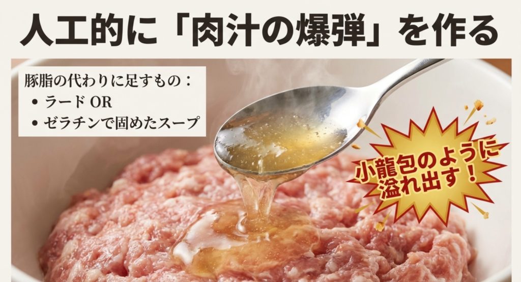 ゼラチンやラードを足してジューシーにする裏技